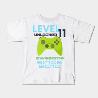 Level 11 Unlocked Awesome 2010 Video Gamer Kids T-Shirt